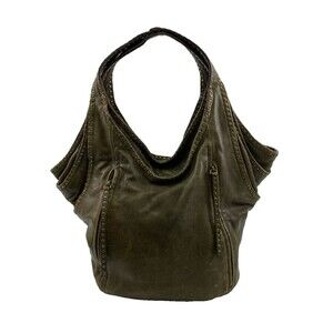 Kooba buttery Leather Handbag Purse Studded Trim Hobo Bag Double Handles